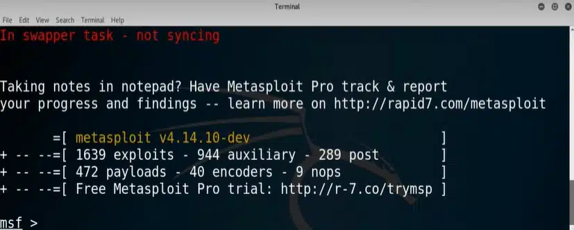 Kali linux metasploit